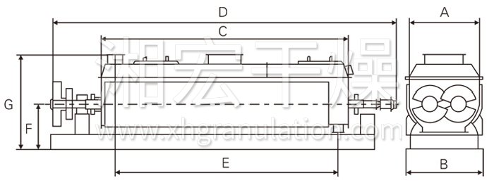 空心槳葉干燥機結(jié)構(gòu)示意圖